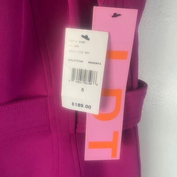 NWT LDT Annemarie Stretch Crepe Solid Sleeveless‎ Dress in Fuchsia Size 8 - Picture 3 of 8